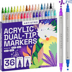 ARTISTRO 36 Precision Dual-Tip Acrylic Paint Markers – Paint Pens Set by ARTISTRO