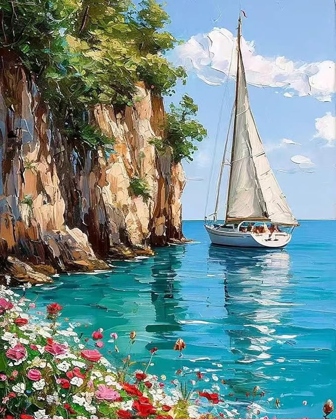 Mrnsiet Sailboat DIY Paint by Numbers by Mrnsiet