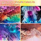 LET'S RESIN 64pcs Concentrated Alcohol Ink Set, 9 Pastel and 9 Metallic Vibrant - Image 4