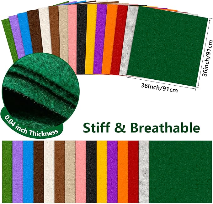 Felt Fabric 36'' X 36'' Large Felt Sheets Stiff Craft Felt by The Yard - Image 2