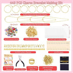 Wurosi 443 Pcs Gold Charm Bracelet Necklace Making Kit - Image 2