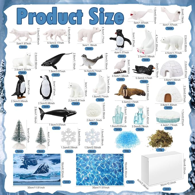 Teyva Daily 48 Pcs Arctic Animal Diorama Kit Habitat Project Box Set Arctic - Image 3