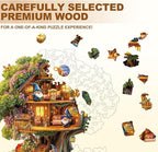Elf Tree House Puzzles Adults Gifts Wooden 85 Pieces 8.5 * 8.2in - Image 3