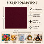 Burgundy Large Felt Fabric 36" x 36", 1.4 mm Soft Felt Sheet, Nonwoven Fabric - Image 3