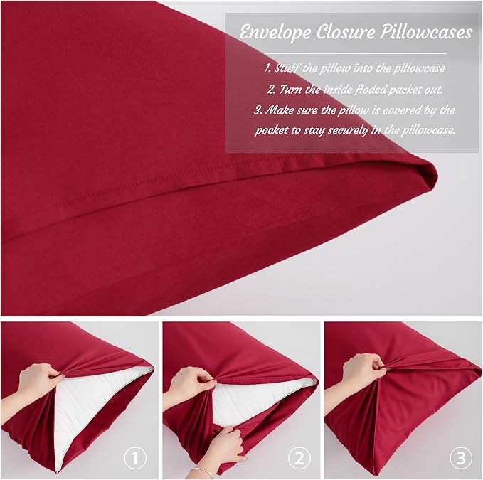 NTBAY King Pillow Cases Set of 2, 2 Pack Brushed Microfiber 20x36 Pillow Cases - Image 4