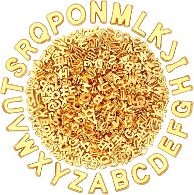 Augshy 700Pcs Gold Large Alphabet Letter Beads by Augshy