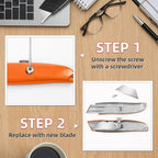 DIYSELF 30 Pack Box Cutter Heavy Duty Aluminium Shell Utility Knife | SK5 Steel - Image 5