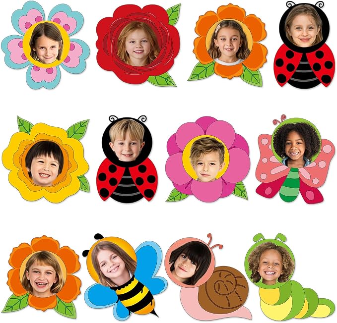 60pcs Summer Flower Theme Cutouts Flowers Bulletin Board Decorations Colorful by partygreeting