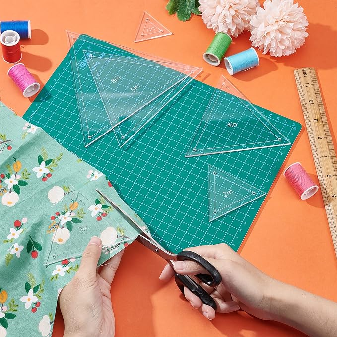 BENECREAT 6Pcs Free Motion Triangle Quilting Template Set, Acrylic Transparent - Image 5