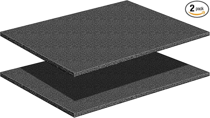 Treela 2 Pcs Customizable Polyethylene Foam Sheets 16x12x0.5" Black Thick by Treela