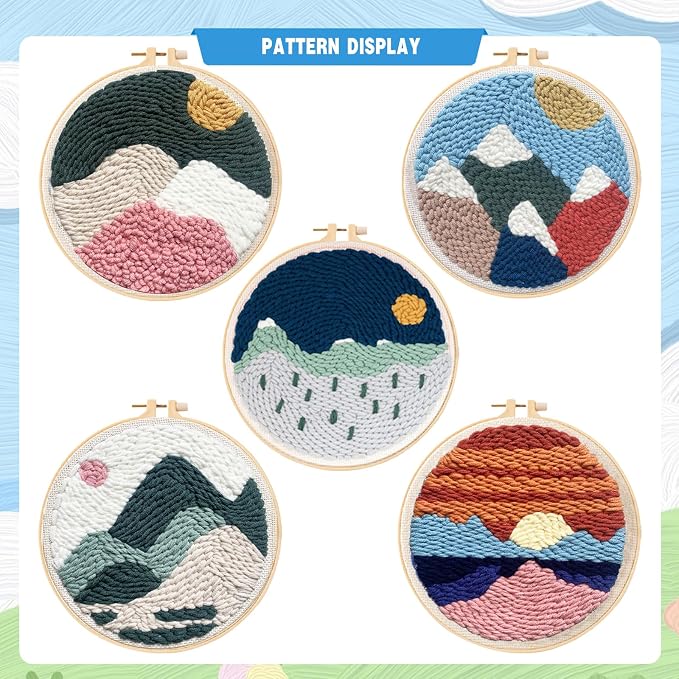 Landscape Punch Needle Kit for Adult Beginner, Painting Crochet Kit, Home Decor - Image 3