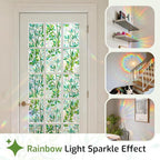 LUTE Stained Glass Window Privacy Film, Leaf Rainbow, 17.5" X 78.7" | No Glue - Image 3