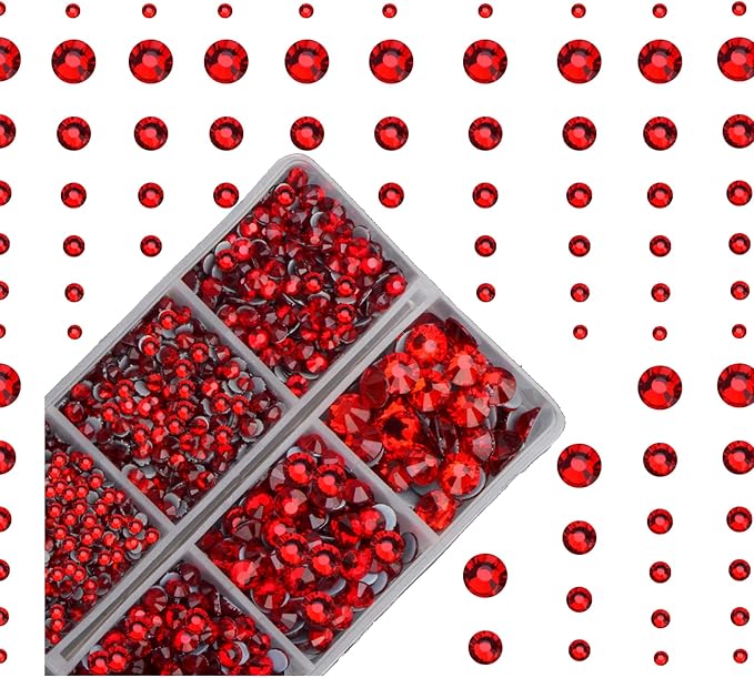 4000pcs Mixed Size Hot Fix Round Crystals Gems Glass Stones Hotfix Flat Back by MASSIVE+BEADS