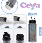 Ceya 3.8oz/ 110g Holographic Ultra Fine Glitter Powder Laser Silver Grey - Image 4