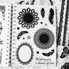 130 Pcs Vintage Black White Lace Scrapbook Stickers - Image 6