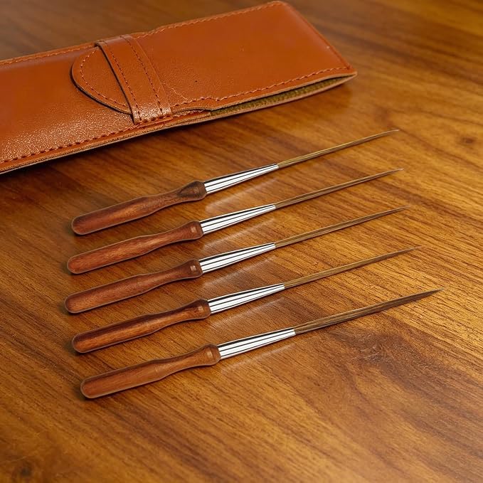 5Pcs Ox Ear Painting Detail Paint Brushes，Long Liner Brushes Fine Point Tip - Image 3