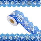69 Feet Winter Snowflake Bulletin Board Borders, Scalloped Borders Bulletin by WUYUEJXI