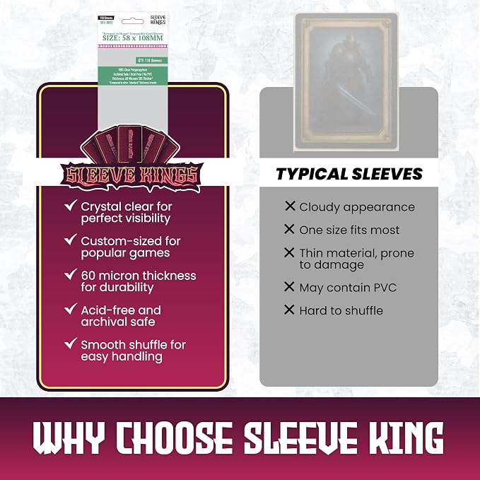 Sleeve Kings Betrayal at House on the Hill Compatible Card Sleeves – 58x108mm - Image 6
