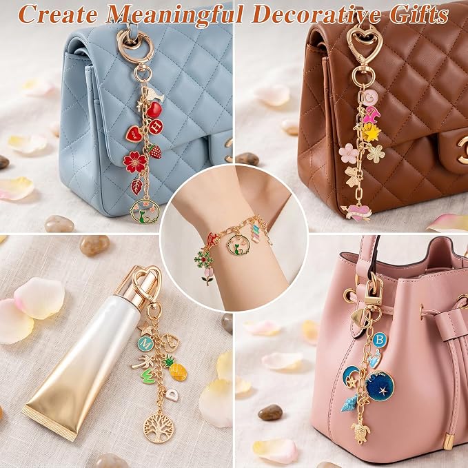 569Pcs Charms Lip Gloss Keychain Making Kit, Bracelet Making Kit, DIY Bag Charm - Image 5