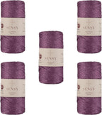 5 Skeins of Sensy Premium 2mm 251 Yards Sparkle Polyester Rope 90% by SSENSY