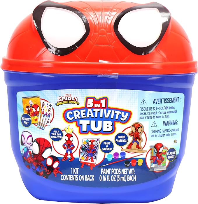 Tara Toys Spidey 5 in 1 Creativity Tub | Includes plaster figure, and paint. - Image 2