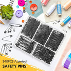 Safety Pins Assorted, 340 Pack Small & Large Heavy Duty Safety Pins - Image 6