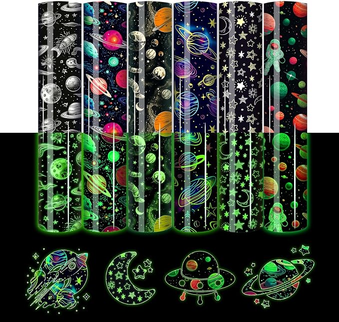 HTVSTD Space HTV Heat Transfer Vinyl 6 Sheets 12×10in Iron on Vinyl | Dark by CraftingEveryday