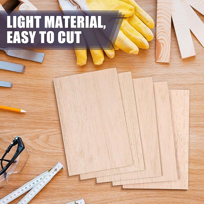 Namalu 10 Pack Balsa Wood Sheets 6 x 4 x 0.08 Inches-2 mm Thick Unfinished - Image 5
