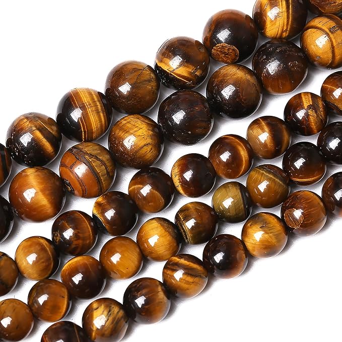 Natural Yellow Tiger Eye Stone Beads Semi Gemstone Round Loose Beads by NaturalStoneBeads