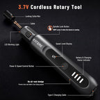 Katerk 3.7V Mini Cordless Rotary Tool Kit, 5-Speed Mini Craft Tool | 70 Pcs - Image 3