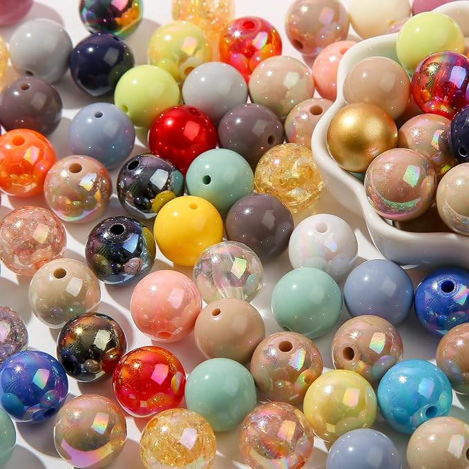 16mm Acrylic Beads Deep Ab Color Round Bead 100pcs Loose Space Beads - Image 3