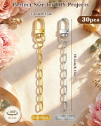 FIVEIZERO 30Pcs Gold Keychain Making Kit, Swivel Snap Hook & Lobster Clasps | - Image 2
