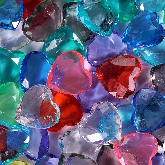 Heart Gems - Gemstones and Crystals - Pack of 145pcs Vase Filler - Jewels - Image 7