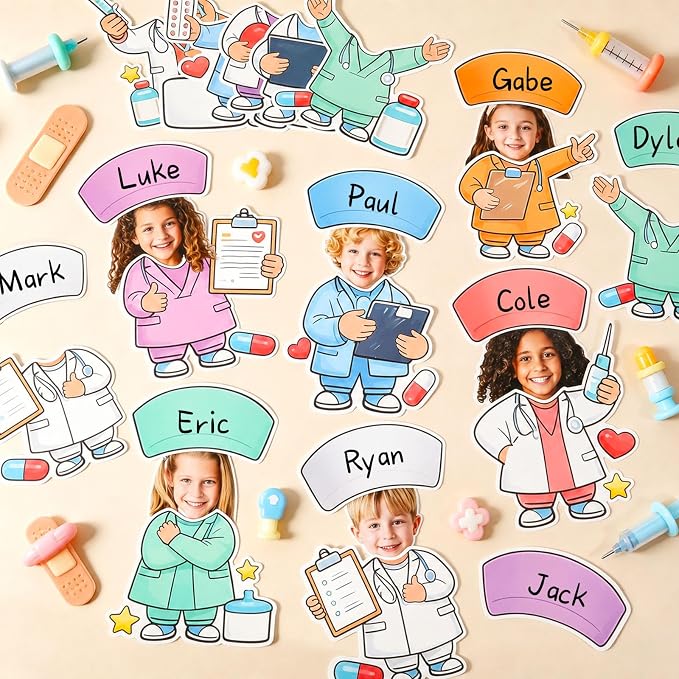 60pcs Nurse Theme DIY Cutouts Healthcare Bulletin Board Decorations Set Doctor - Image 4