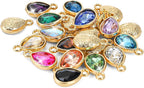 Cididu Crystal Birthstone Charms, Bulk Teardrop Beads Crystal Pendant Set - Image 4