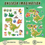 42 Sheets Create Funny Dinosaur Stickers, Make a Face Stickers - Image 6