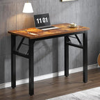 Need Small Folding Computer Desk, 31.5 Inch Writing Table, Rustic Brown | - Image 7
