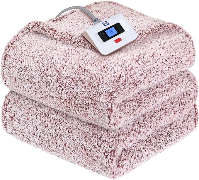 SEALY Electric Blanket Twin Size, Soft Sherpa Heated Blanket Single Control by Sealy