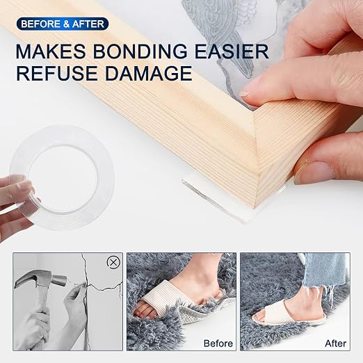 SANKEMU Double-Sided Tape Heavy Duty 9.84 FT x 1.18 in – Clear Removable - Image 4