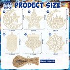 36PCS Wooden Ramadan Decorations Eid Islam Mubarak Ornaments Mubarak Hanging - Image 7