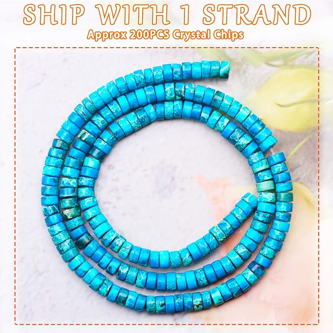 Natural Stone Heishi Beads for Necklace Making, 4 mm x 2 mm Small Flat Round - Image 2