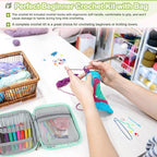 Katech Crochet Hooks Set with Crochet Case, Colorful Soft Handle Knitting - Image 2
