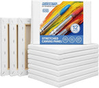 FIXSMITH Stretched Canvas- 6x8 Inch, Bulk Pack of 12, 100% Cotton, 5/8 Inch by FIXSMITH