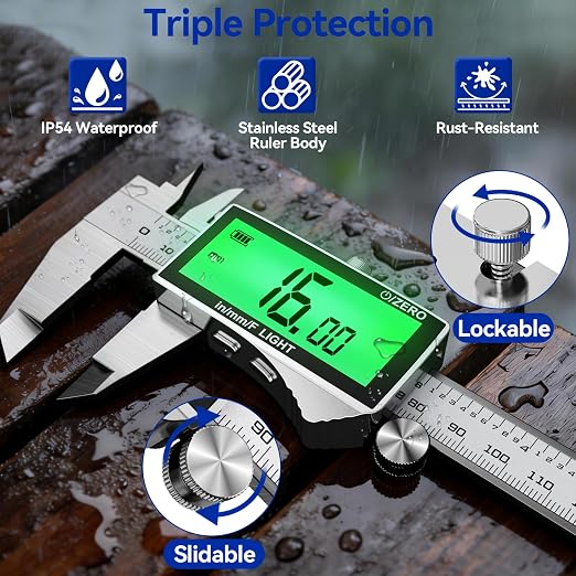 Rechargeable Digital Caliper 6 Inch, High-Precision Stainless Steel Vernier - Image 6