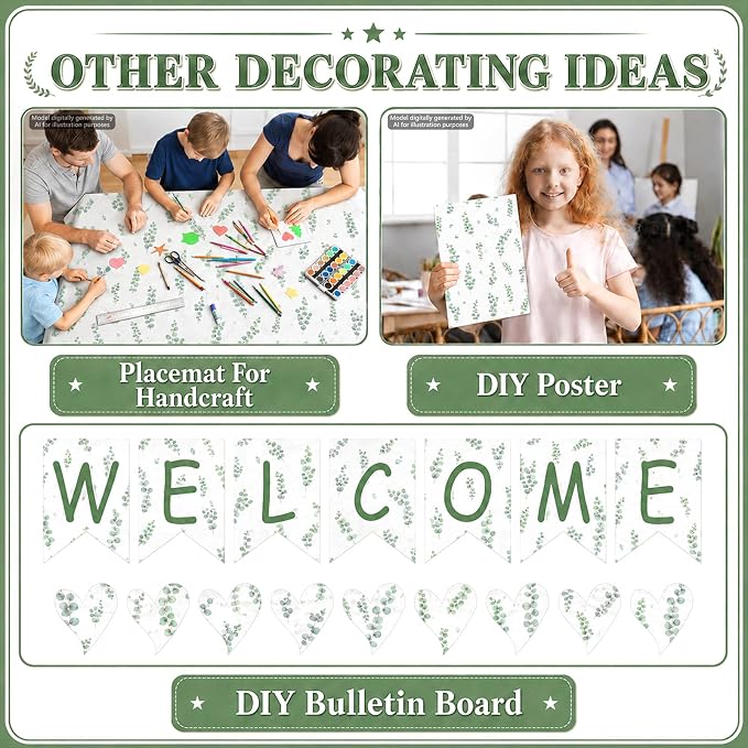 Eucalyptus Bulletin Board Roll Non-Woven Fabric Poster | Back to School - Image 5
