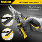 HURRICANE 3 pc Aviation Tin Snips Set, 10 Inch Metal Shears - Image 8