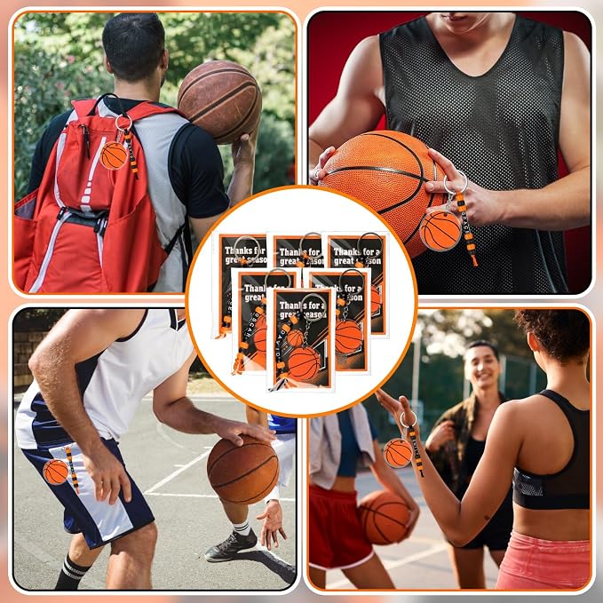 Suncalla 984 Pcs 24 Set Basketball Keychain Making Kit DIY Basketball Bag Tag - Image 4