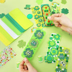 JULBEAR 36 Sets St Patricks Day Bookmark Craft Kits Foam Shamrock Arts | Blank - Image 3