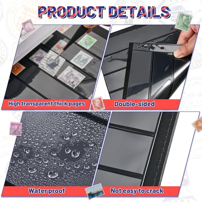 Gersoniel 30 Pieces stamp collecting supplies stamp collector pages Album sheets - Image 3