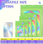 JETMORE 100 Pcs Mylar Bags, Smell Proof Bags Foil Pouch, Holographic Resealable - Image 6